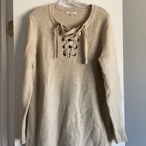 Lace up sweater dress